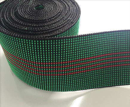 Chiny 50-milimetrowa taśma trampolinowa w kolorze zielonym Mocna elastyczna tkanina domowa 50g / M dostawca