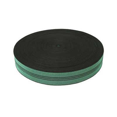 Chiny Szerokość 50 mm PP Sofa Elastyczna taśma Zielony kolor z 3 czarnymi liniami dostawca